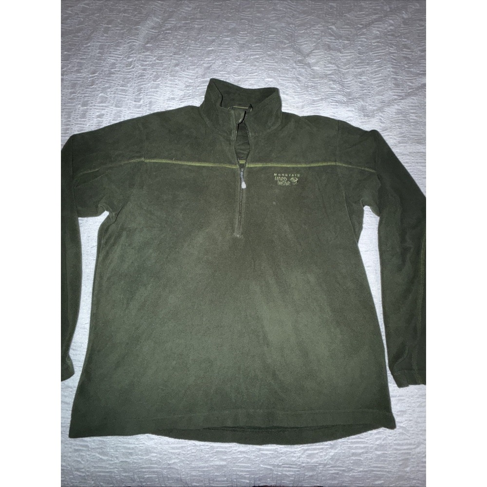 Mountain Hardwear Hunter Green Mens Quarter Zip Fleece Size Large Outdoor